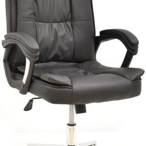 Sillón de oficina DUKE, alto, gas, basculante, similpiel negra