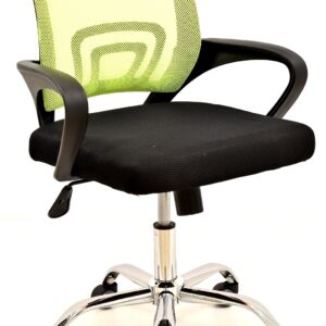 Sillón de oficina FISS NEW, negro, regulación de altura, basculante, malla verde, tejido negro
