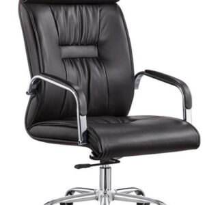 Sillón de oficina FLANDES, alto, regulación de altura, basculante, similpiel negra