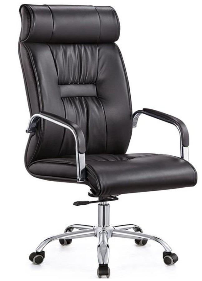 Sillón de oficina FLANDES, alto, regulación de altura, basculante, similpiel negra