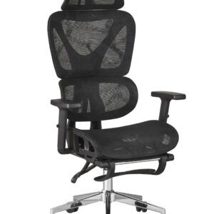 Sillón de oficina LORRIS, alto, ergonómico, malla negra