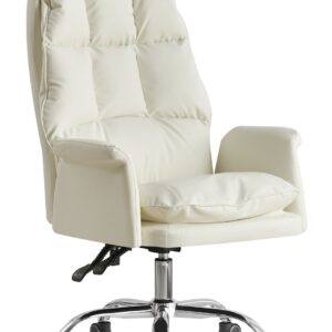 Sillón de oficina MAINZ, alto, giratorio, similpiel blanco roto
