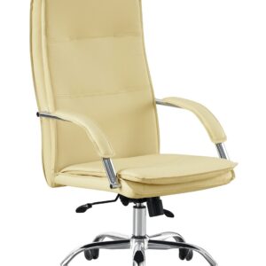 Sillón de oficina NEROTH, alto, mecanismo multifunción, similpiel crema
