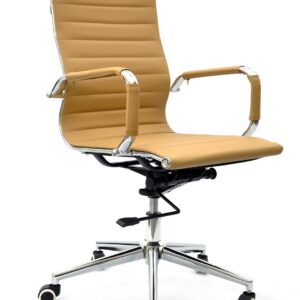 Sillón de oficina OLIVER, giratorio, regulación de altura, basculante profundo, similpiel marrón claro