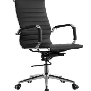 Sillón de oficina OLIVER, giratorio, regulación de altura, basculante profundo, similpiel negra