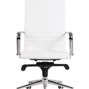 Sillón de oficina ROTERDAM, alto, similpiel blanca