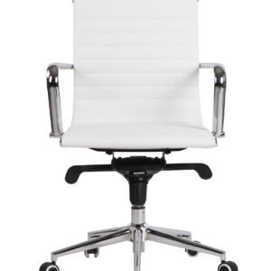 Sillón de oficina ROTERDAM, giratorio, similpiel blanca