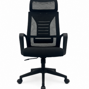Sillón de oficina UTRECH, alto, negro, malla y tejido negro