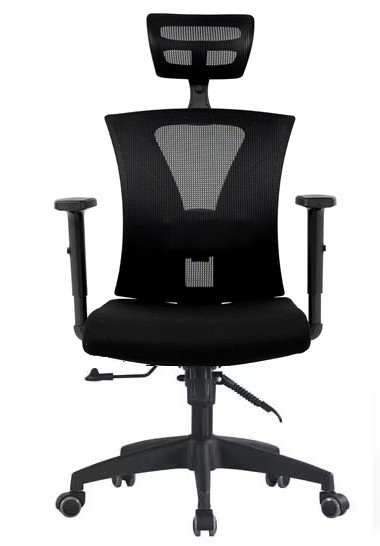 Sillón de oficina VIGNOT, ergonómico, negro, malla y asiento negro