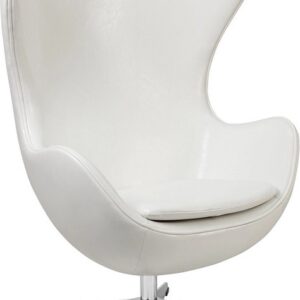 Sillón EG, tapizado similpiel blanca