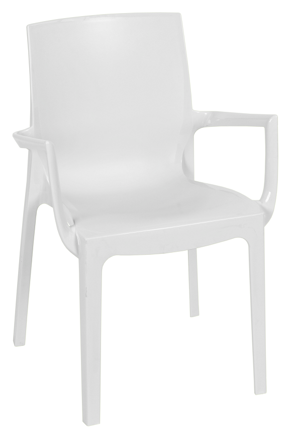 Sillón EMY, apilable, polipropileno blanco