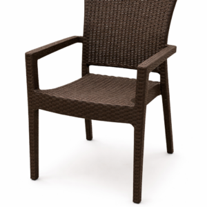 Sillón LARRY, apilable, polipropileno marrón chocolate
