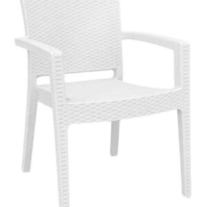 Sillón LIDO, apilable, polipropileno blanco