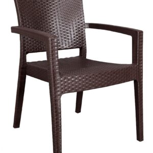 Sillón LIDO, apilable, polipropileno marrón chocolate