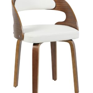 Sillón LOARRE, fijo, madera, similpiel blanca