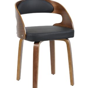 Sillón LOARRE, fijo, madera, similpiel negra