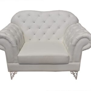 Sillón LOREN, similpiel blanca