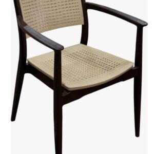 Sillón MILTON, apilable, polipropileno marrón y beige