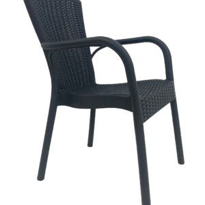 Sillón NESTOR, apilable, polipropileno antracita