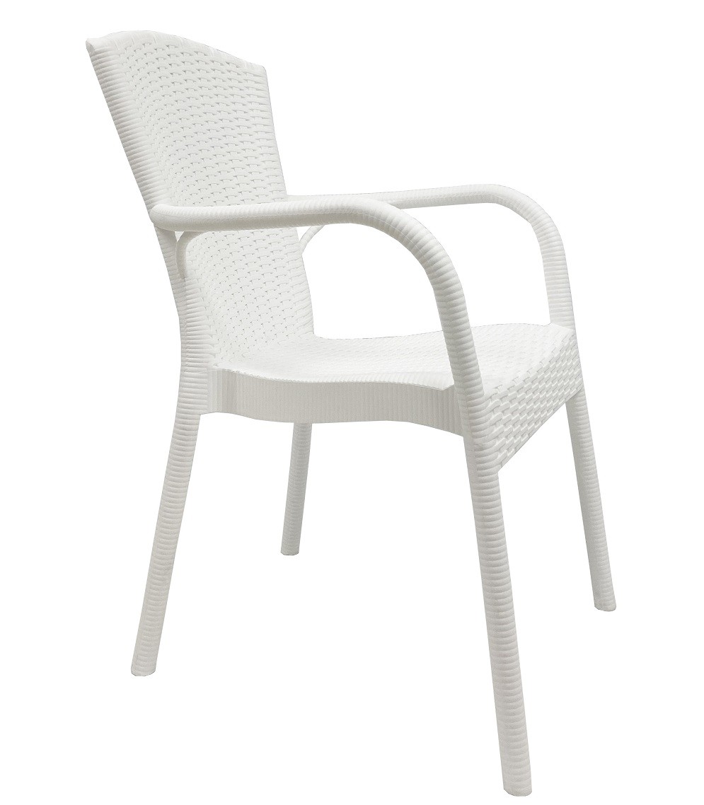 Sillón NESTOR, apilable, polipropileno blanco