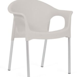 Sillón NILO, aluminio, apilable, polipropileno gris claro*
