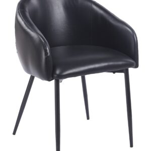 Sillón PELAYO, metal, similpiel vintage negra