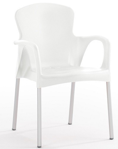 Sillón SENA, apilable, polipropileno blanco*