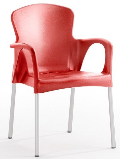 Sillón SENA, apilable, polipropileno rojo*