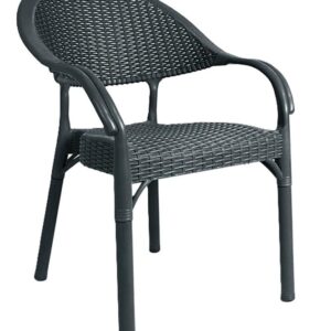 Sillón TORREMOLINOS, apilable, patas metálicas, polipropileno antracita