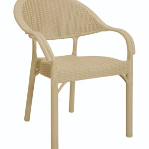 Sillón TORREMOLINOS, apilable, patas metálicas, polipropileno capuccino