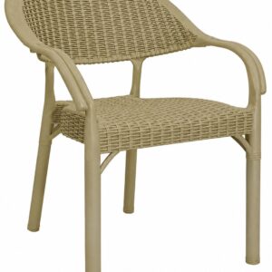 Sillón TORREMOLINOS, apilable, patas metálicas, polipropileno moka