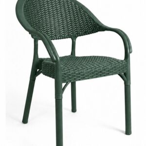 Sillón TORREMOLINOS, apilable, patas metálicas, polipropileno verde