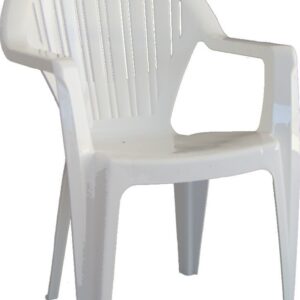 Sillón VITO, monoblock, apilable, blanco