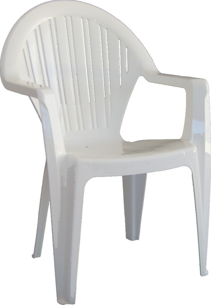 Sillón VITO, monoblock, apilable, blanco