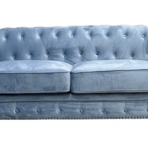 Sofá CHESTER PREMIUM, 2 plazas, tapizado velvet dusky azul