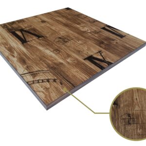 Tablero de mesa HD7346, vintage, 60 x 60 cms