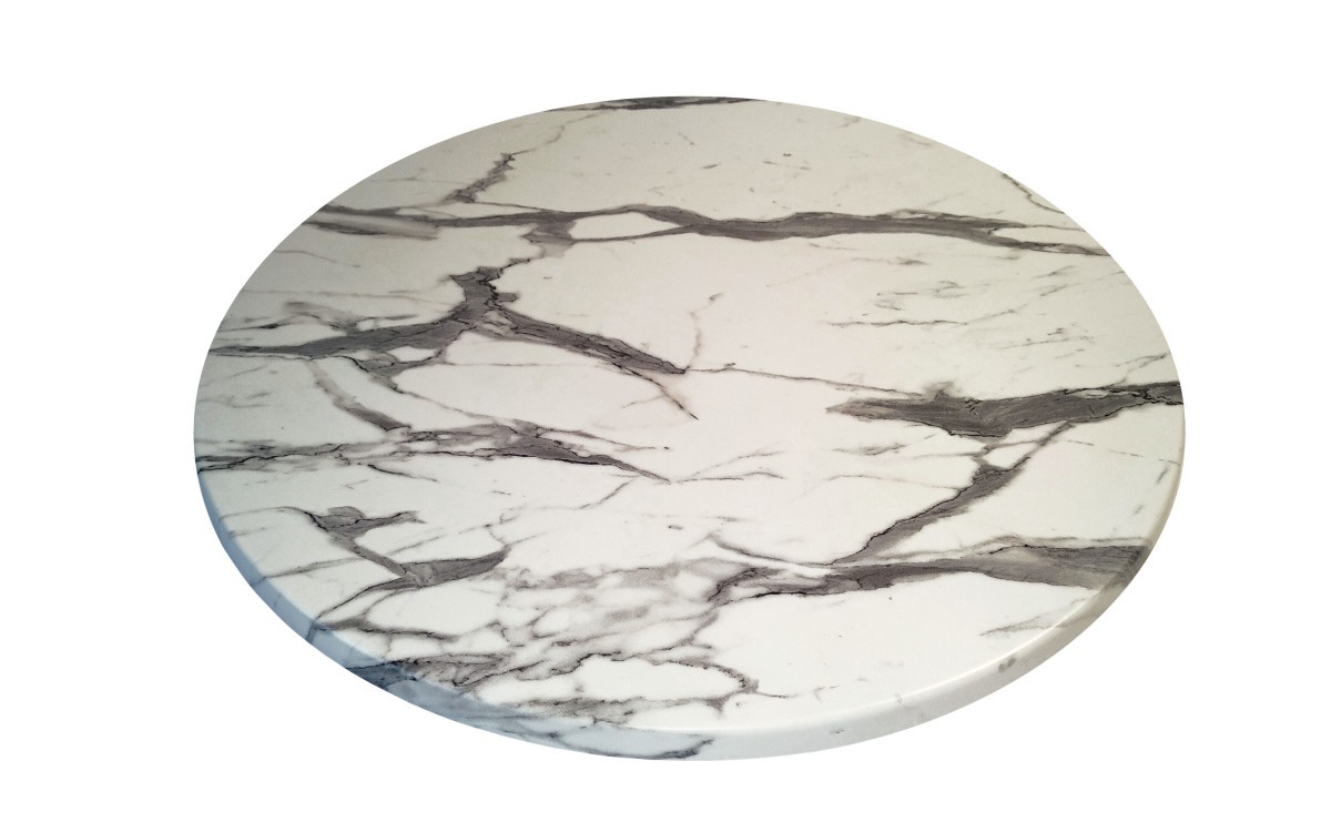 Tablero de mesa Werzalit WER-FANTASY, Mármol Ayfon 5657, 80 cms de diámetro