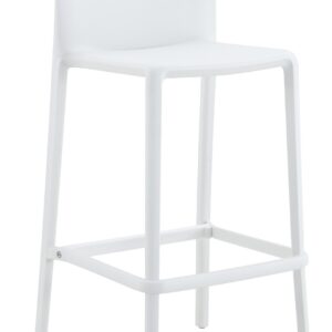 Taburete CAPRICE, apilable, tratamiento anti UV, polipropileno blanco