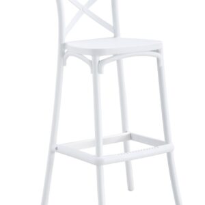 Taburete CORFÚ, tratamiento anti UV, polipropileno blanco