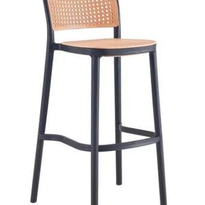 Taburete FUNCHAL 97, apilable, polipropileno negro y beige