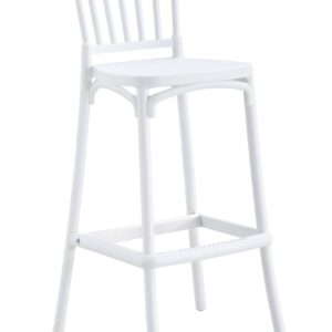Taburete MILOS, tratamiento anti UV, polipropileno blanco