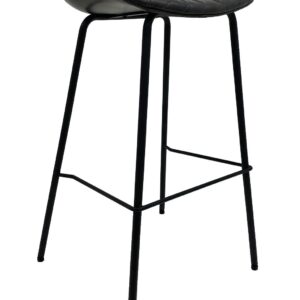Taburete MISSOURI, metal, similpiel negra