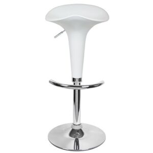Taburete NORMAN ( L ), cromado, abs blanco