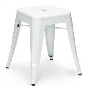 Taburete TOL EK LIMITED 46, bajo, acero, blanco