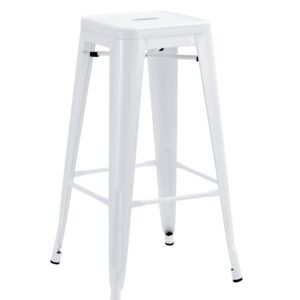 Taburete TOL EK LIMITED, acero, blanco