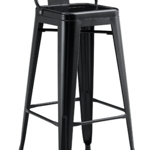 Taburete TOL R1 EK, apilable, acero, negro