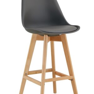 Taburete TORRE (SU), madera, gris oscuro, cojín gris oscuro