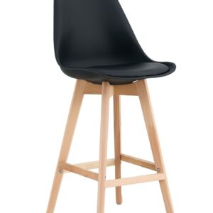 Taburete TORRE (SU), madera, negro, cojín negro