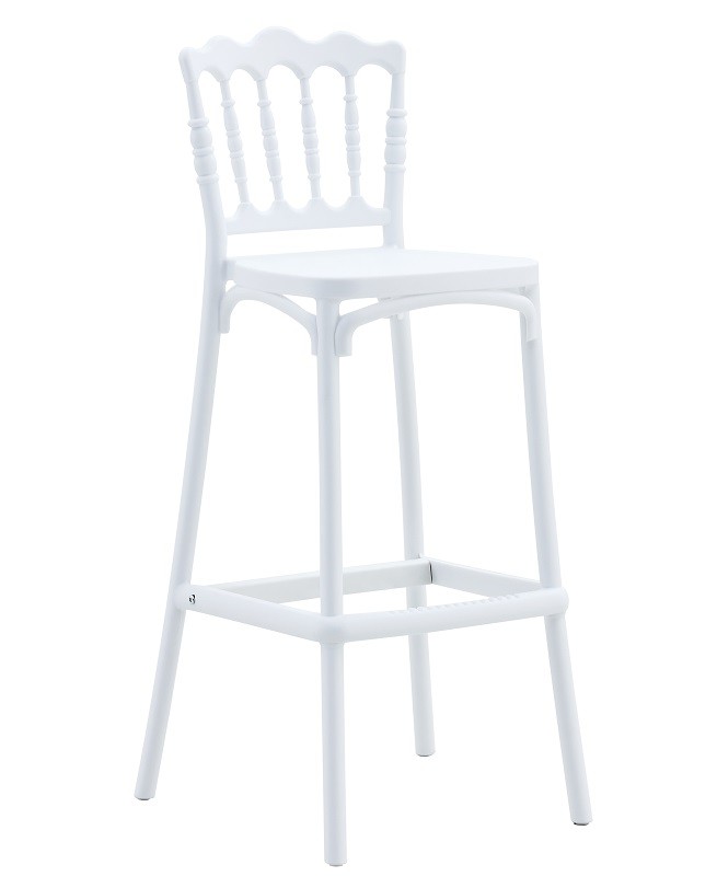 Taburete WEDDING, tratamiento anti UV, polipropileno blanco